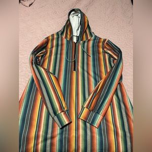 Crazy Train Serape Quarter Zip Tunic Pullover Women’s XL